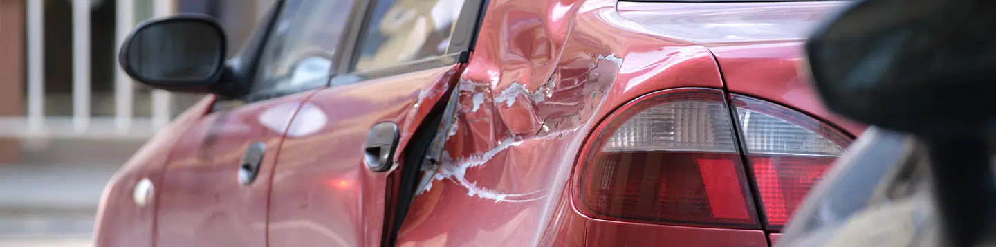 Image of a car dented after a car accident.