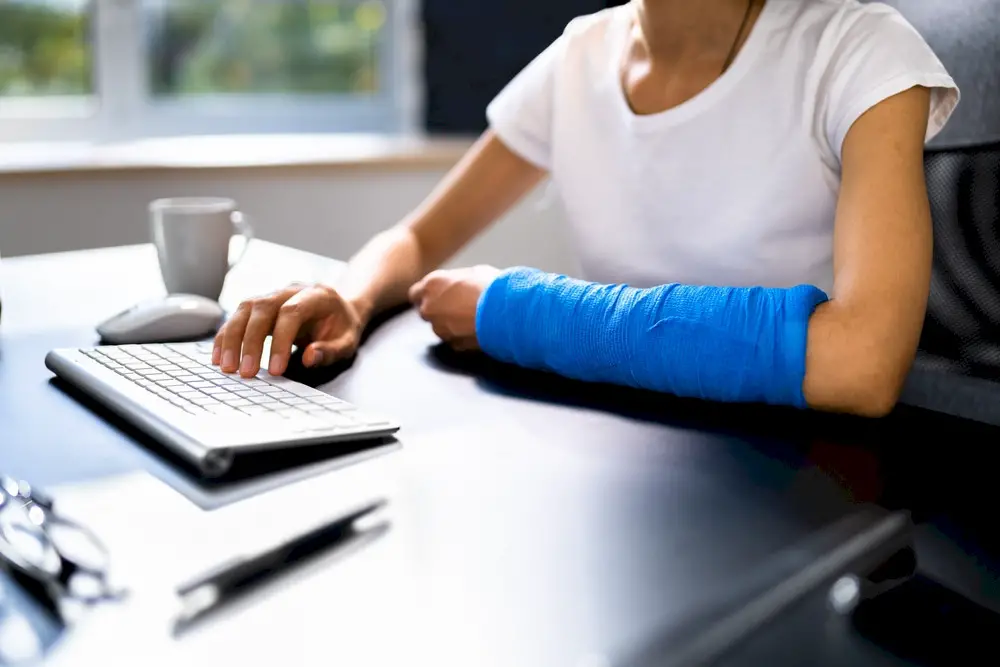 Close up of workers’ compensation claims form on a desk 